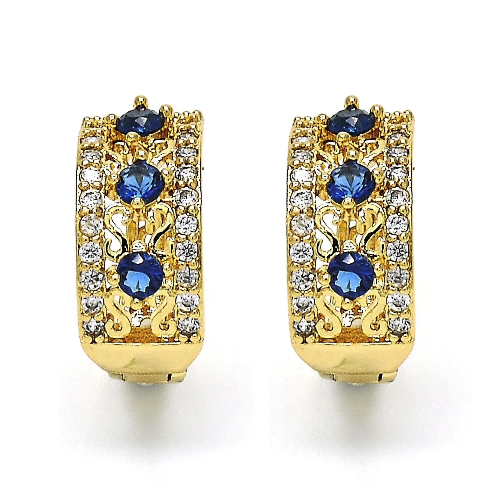 LAB CREATED Sapphire HOOP EARRING EARRINGS
