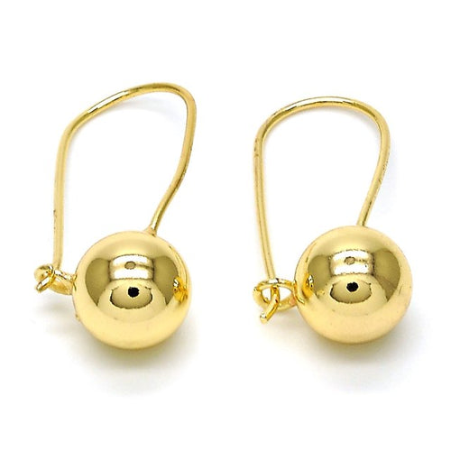Load image into Gallery viewer, 14k Gold Filled High Polish Finsh Leverback Earring, Ball Design, Polished Finish, Golden Tone
