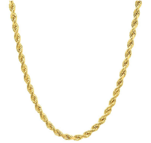 Load image into Gallery viewer, 14K Gold 3MM Diamond Cut Rope Chain Necklace by Donatello Gian
