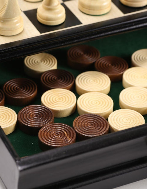 Load image into Gallery viewer, 15" Wooden Chess and Checkers Set - Black by Chess House
