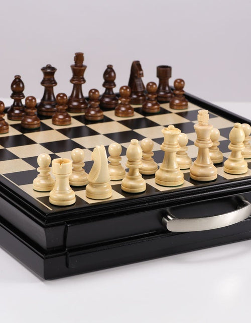 Load image into Gallery viewer, 15" Wooden Chess and Checkers Set - Black by Chess House
