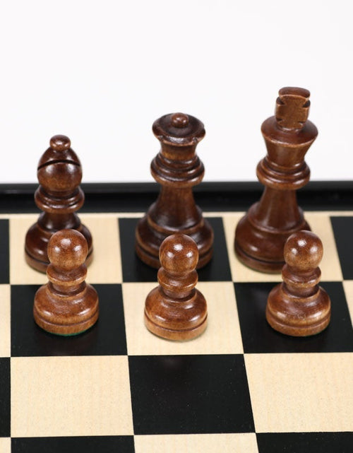 Load image into Gallery viewer, 15" Wooden Chess and Checkers Set - Black by Chess House
