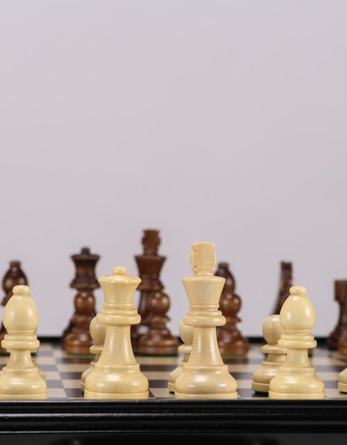 Load image into Gallery viewer, 15" Wooden Chess and Checkers Set - Black by Chess House
