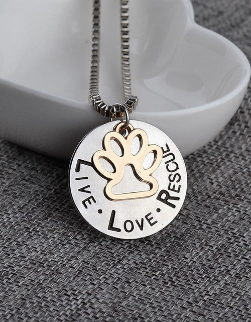 Load image into Gallery viewer, Round Dog Paw Tag Short Necklace by Furr Baby Gifts
