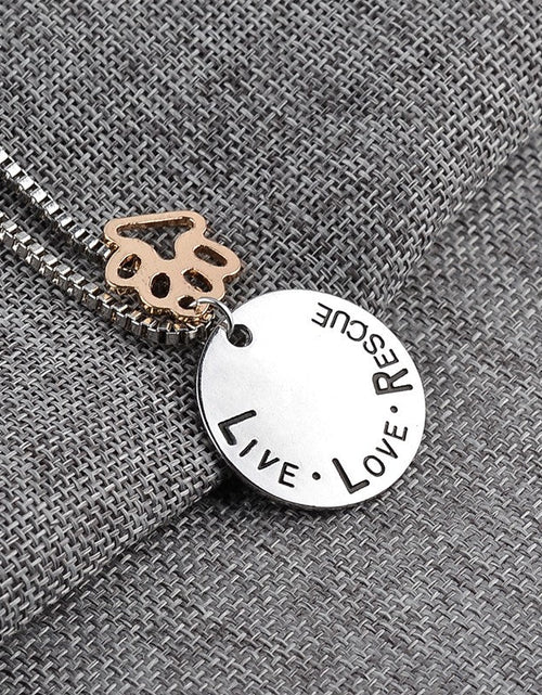 Load image into Gallery viewer, Round Dog Paw Tag Short Necklace by Furr Baby Gifts
