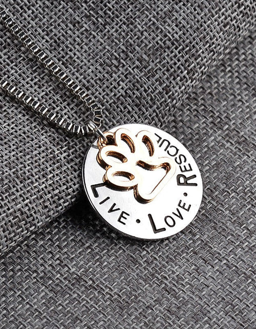 Load image into Gallery viewer, Round Dog Paw Tag Short Necklace by Furr Baby Gifts
