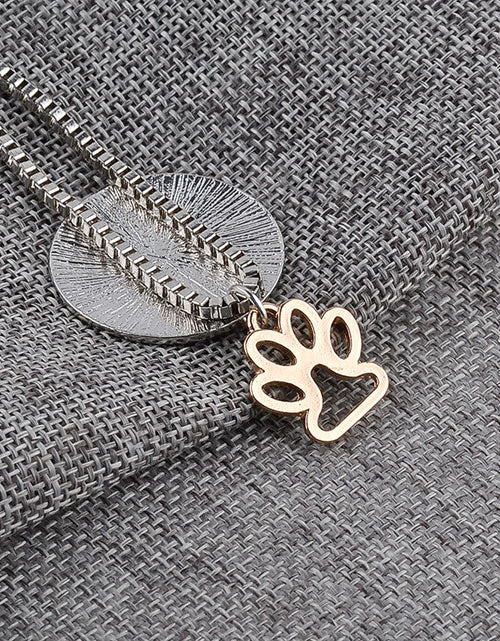 Load image into Gallery viewer, Round Dog Paw Tag Short Necklace by Furr Baby Gifts
