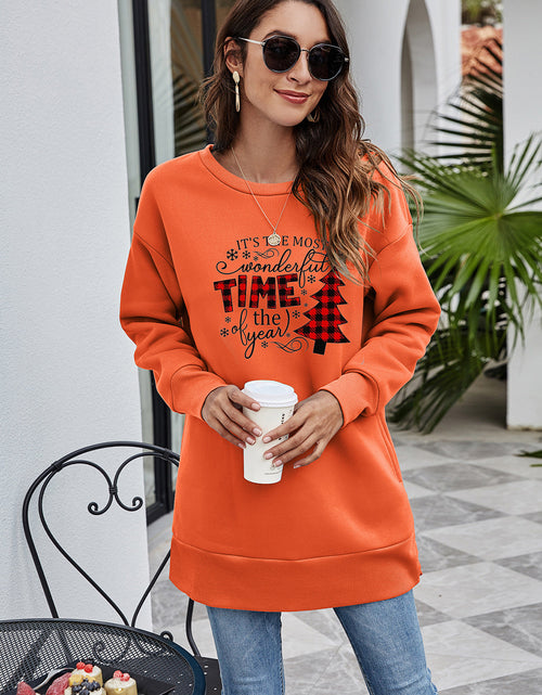 Load image into Gallery viewer, Christmas Tree Graphic Drop Shoulder Sweatshirt
