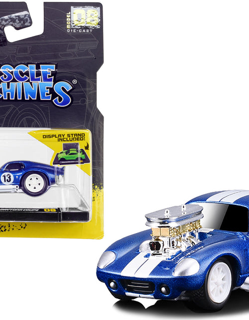 Load image into Gallery viewer, 1965 Shelby Daytona Coupe #13 Blue Metallic with White Stripes 1/64 Diecast Model Car by Muscle Machines
