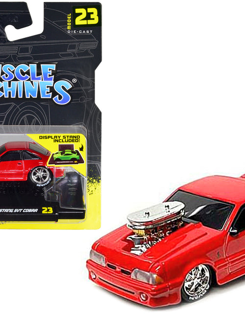Load image into Gallery viewer, 1993 Ford Mustang SVT Cobra Red 1/64 Diecast Model Car by Muscle Machines
