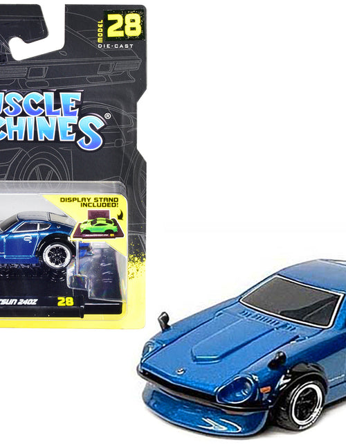 Load image into Gallery viewer, 1972 Datsun 240Z Blue Metallic 1/64 Diecast Model Car by Muscle Machines
