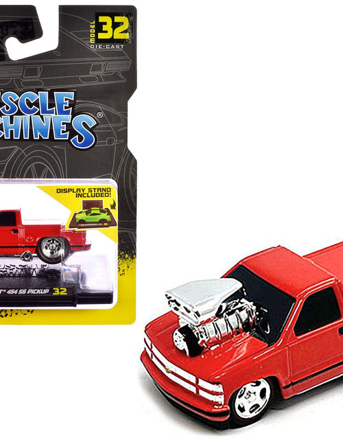 Load image into Gallery viewer, 1993 Chevrolet 454 SS Pickup Truck Red 1/64 Diecast Model Car by Muscle Machines
