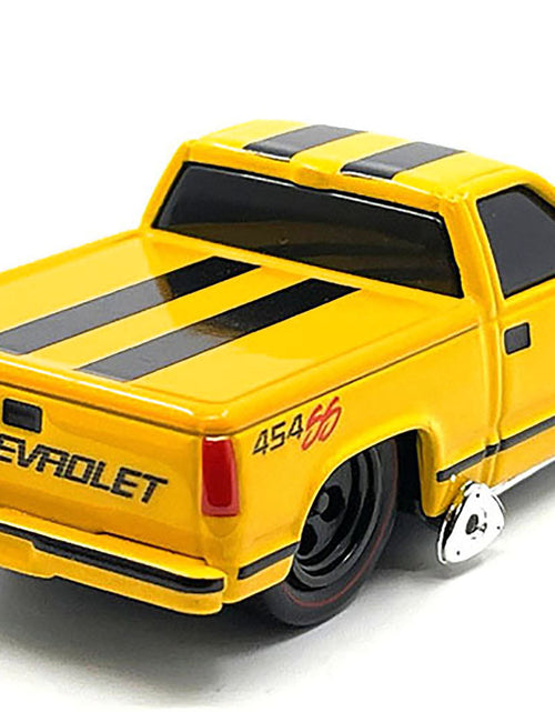 Load image into Gallery viewer, 1993 Chevrolet 454 SS Pickup Truck Yellow with Black Stripes 1/64 Diecast Model Car by Muscle Machines
