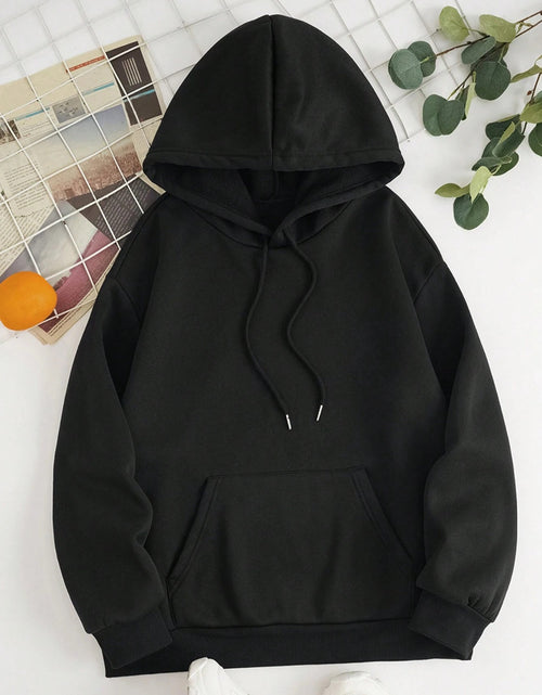 Load image into Gallery viewer, Drawstring Dropped Shoulder Hoodie
