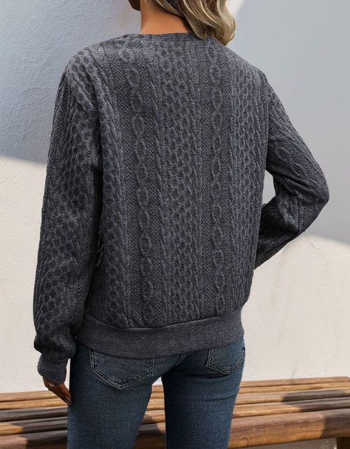 Load image into Gallery viewer, Perfee Decorative Button Long Sleeve Sweatshirt
