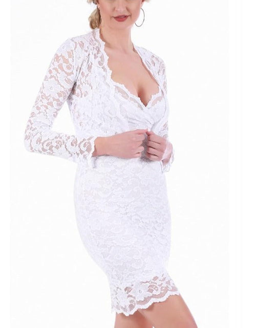 Load image into Gallery viewer, InstantFigure Two-Piece Short Lace Dress W/Matching Lace Jacket 157693 by InstantFigure INC

