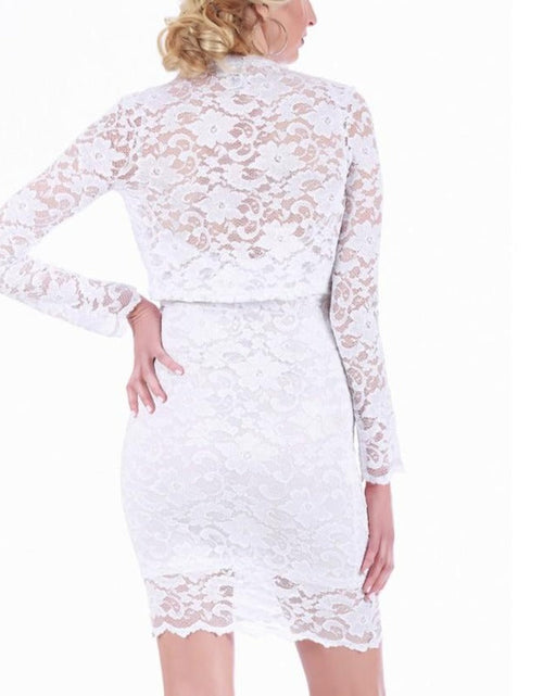 Load image into Gallery viewer, InstantFigure Two-Piece Short Lace Dress W/Matching Lace Jacket 157693 by InstantFigure INC
