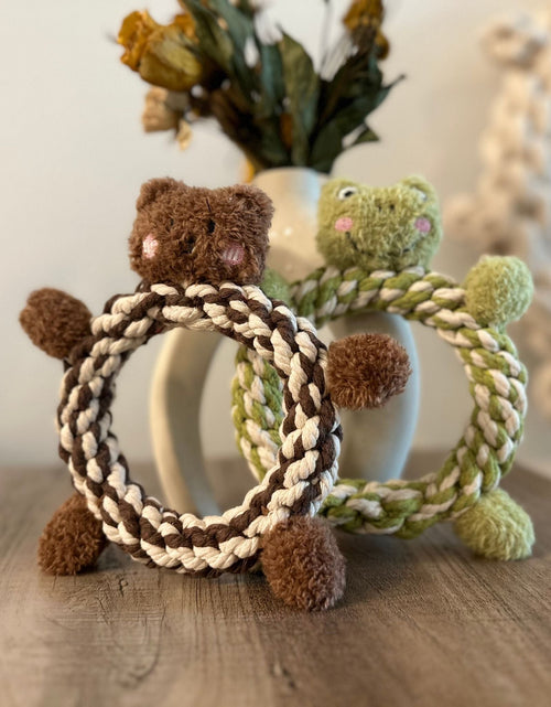 Load image into Gallery viewer, Daisy and Jasper Squeaky Plush Rope Toys by Knotty Pawz
