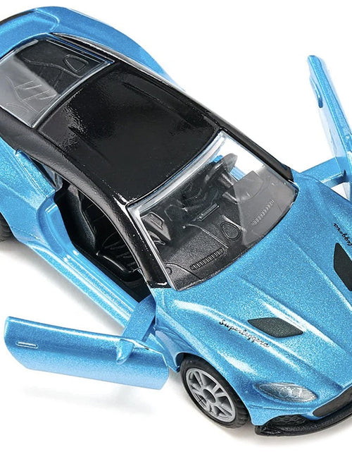 Load image into Gallery viewer, Aston Martin DBS Superleggera Blue Metallic with Black Top Diecast Model Car by Siku

