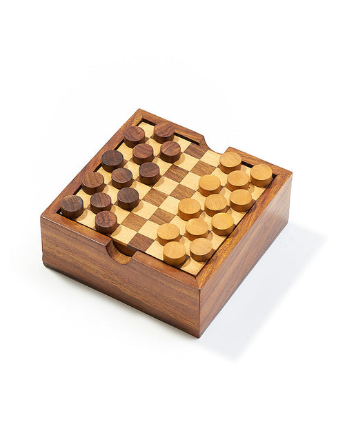 Load image into Gallery viewer, Checkers and Tic Tac Toe Game Set - Handcrafted Wood by Matr Boomie
