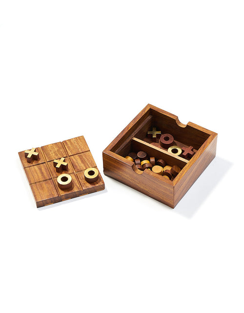 Load image into Gallery viewer, Checkers and Tic Tac Toe Game Set - Handcrafted Wood by Matr Boomie
