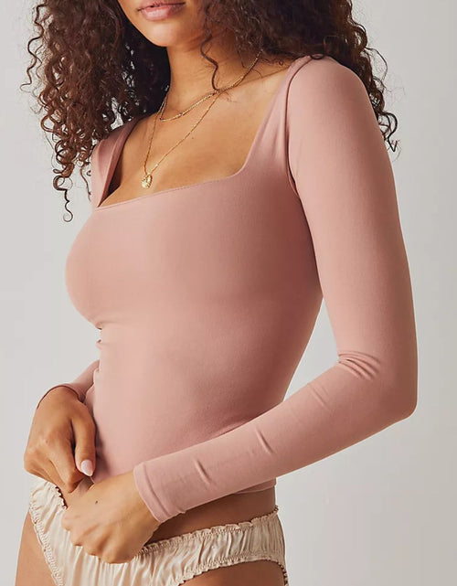Load image into Gallery viewer, Square Neck Long Sleeve T-Shirt
