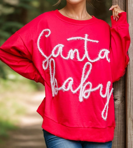 Letter Round Neck Long Sleeve Sweatshirt