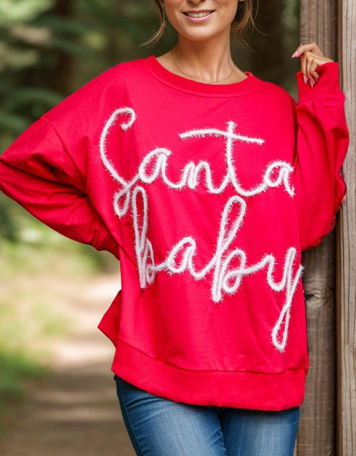 Load image into Gallery viewer, Letter Round Neck Long Sleeve Sweatshirt

