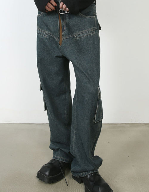 Load image into Gallery viewer, Men's Baggy Jeans with Cargo Pockets
