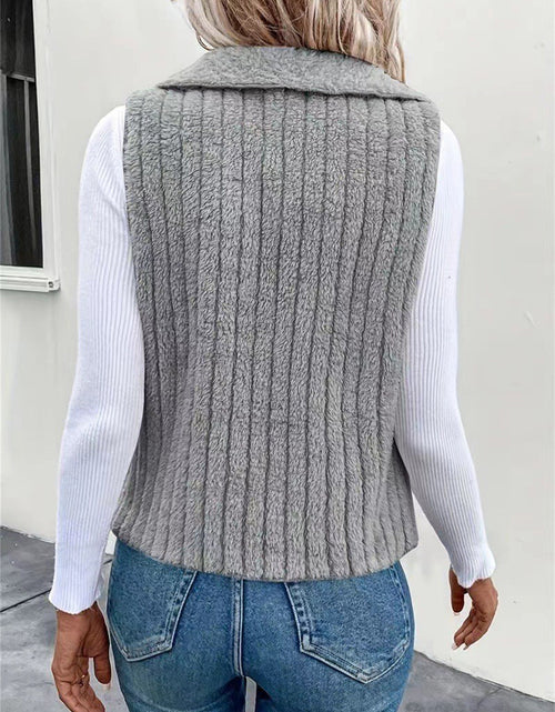 Load image into Gallery viewer, Open Front Fuzzy Vest Coat
