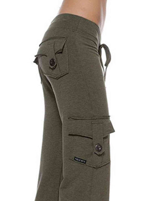Load image into Gallery viewer, Mid Waist Pants with Pockets
