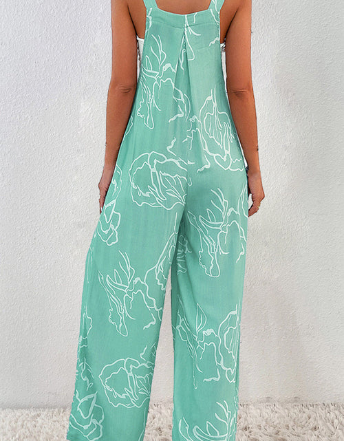 Load image into Gallery viewer, Printed Wide Strap Jumpsuit
