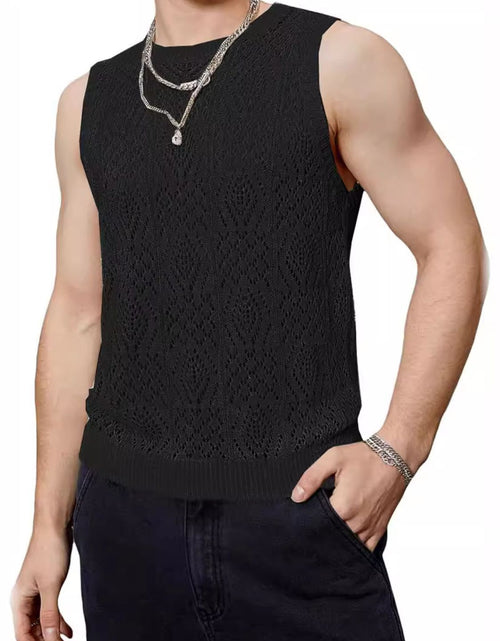 Load image into Gallery viewer, Men's Openwork Round Neck Tank
