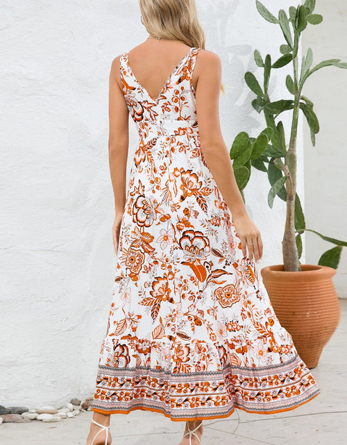Load image into Gallery viewer, Printed V-Neck Wide Strap Dress
