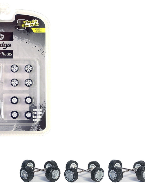 Load image into Gallery viewer, "First Generation (1981-93) Dodge Trucks" Wheels and Tires Multipack Set of 24 pieces "Wheel &amp; Tire Packs" Series 8 1/64 by Greenlight
