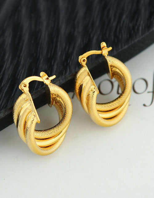 Load image into Gallery viewer, 14K Gold Mate Triple Hoop Earrings
