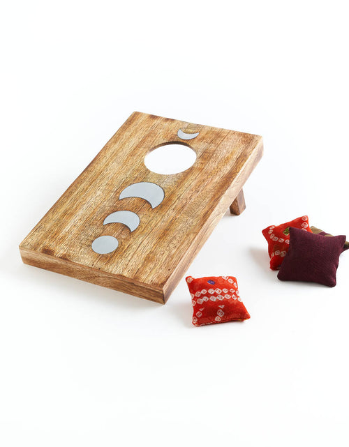 Load image into Gallery viewer, Indukala Moon Phase Cornhole Table Game - Handcrafted Wood by Matr Boomie
