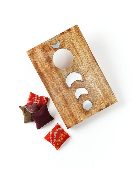 Load image into Gallery viewer, Indukala Moon Phase Cornhole Table Game - Handcrafted Wood by Matr Boomie
