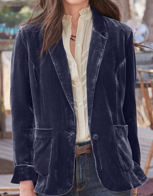 Load image into Gallery viewer, Pocketed Button Up Lapel Collar Blazer
