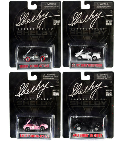 "Carroll Shelby 50th Anniversary" 4 piece Set 2022 Release Q 1/64 Diecast Model Cars by Shelby Collectibles