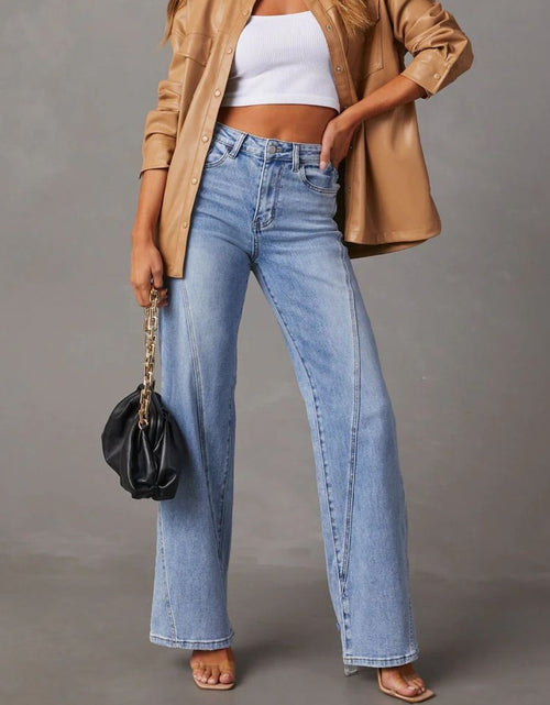 Load image into Gallery viewer, High Waist Straight Jeans with Pockets
