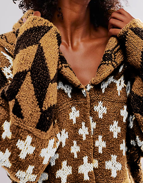 Load image into Gallery viewer, Collared Neck Long Sleeve Cardigan
