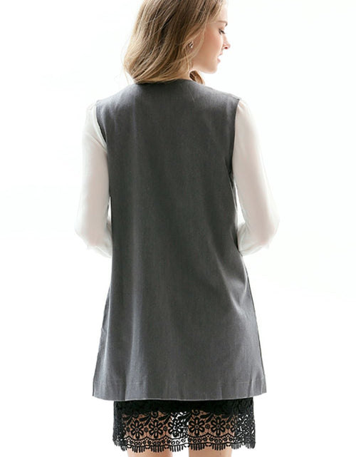 Load image into Gallery viewer, One-Button Sleeveless Longline Blazer

