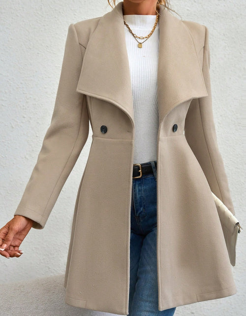 Load image into Gallery viewer, Collared Neck Button Up Long Sleeve Coat
