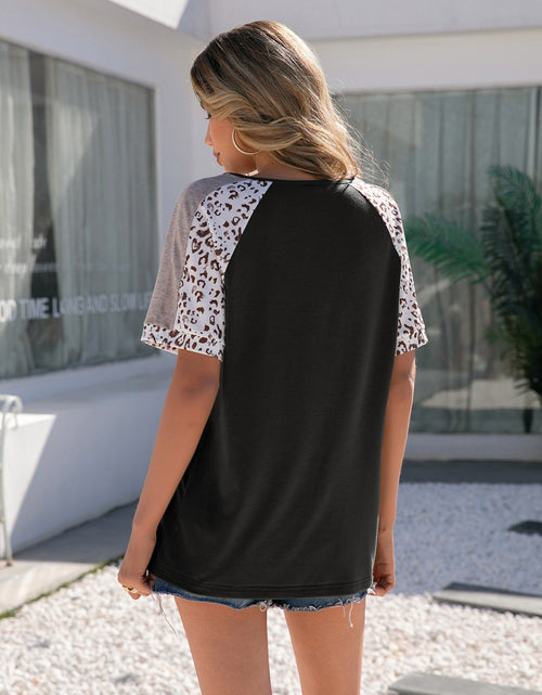 Load image into Gallery viewer, Ivy Lane Leopard Round Neck Short Sleeve T-Shirt
