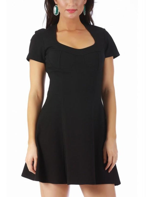 Load image into Gallery viewer, InstantFigure Short Dress W/Cap Sleeves Fit Flair Bodice 168001 by InstantFigure INC
