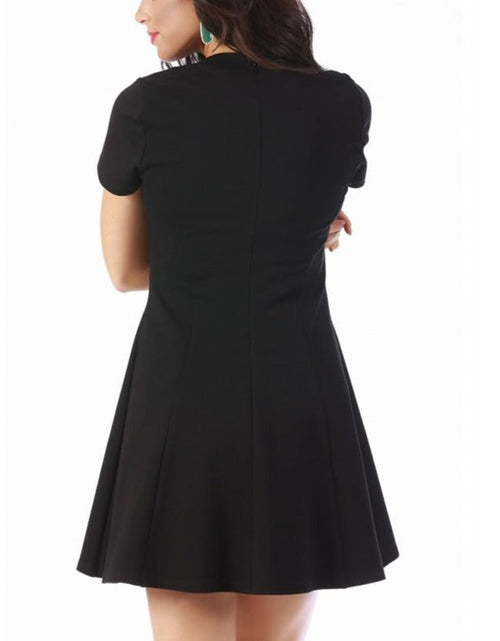 Load image into Gallery viewer, InstantFigure Short Dress W/Cap Sleeves Fit Flair Bodice 168001 by InstantFigure INC
