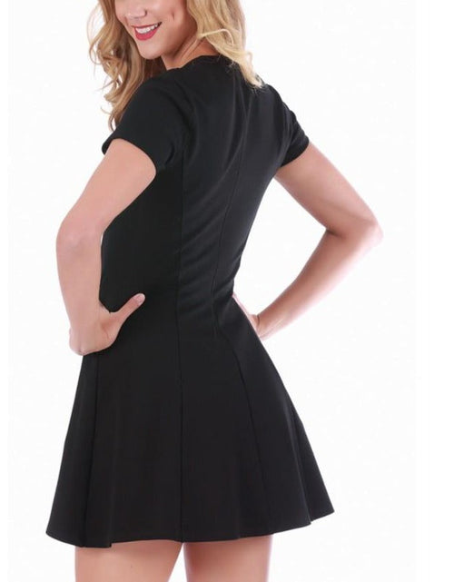 Load image into Gallery viewer, InstantFigure Short Dress W/Cap Sleeves Fit Flair Bodice 168001 by InstantFigure INC
