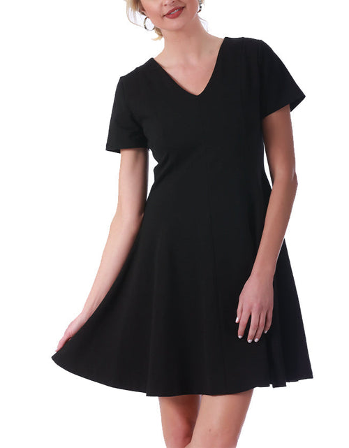 Load image into Gallery viewer, InstantFigure Short V-neck Panel dress w/flared skirt 16808M by InstantFigure INC
