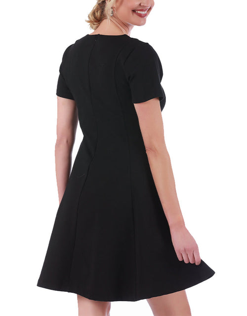 Load image into Gallery viewer, InstantFigure Short V-neck Panel dress w/flared skirt 16808M by InstantFigure INC
